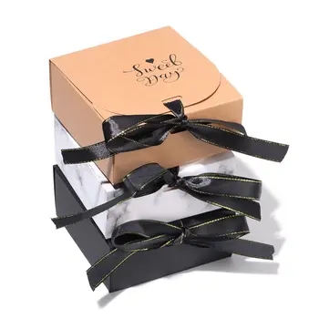 1 шт. Креативная Простая Подарочная коробка в мраморном стиле из Крафт-бумаги Подарочный пакет 