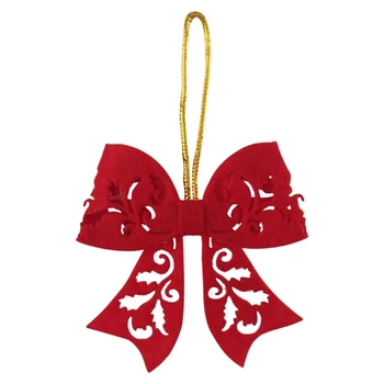 10ШТ Красный галстук-бабочка Дерево Подвесные украшения Вечерние принадлежности для дома на открытом воздухе