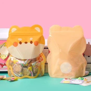 10шт/УП очаровательны котенка печеньку запечатывания упаковки Снэк-самонесущий сумки печенье молния запечатанных свежих мешков для хранения 