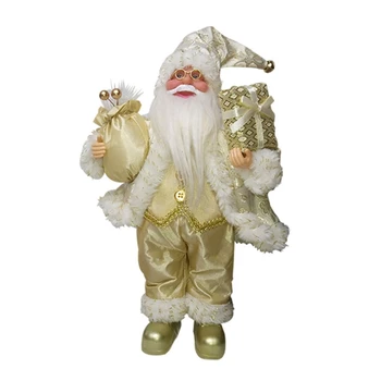 17 дюймов 45 см Стоящая стопка подарков, Рождественская фигурка Санта-Клауса, фигурное украшение, пластик, Многоцветный По желанию