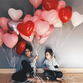20шт рубиново-красных латексных воздушных шаров love heart Надувной воздушный гелиевый шар на день Святого Валентина, свадьбу, декор для свадебной вечеринки