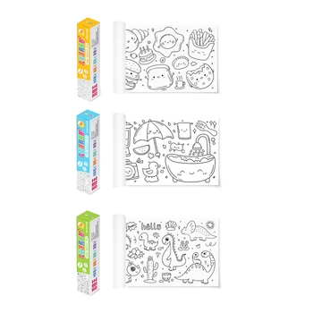 3 Упаковки цветной бумаги для рисования, рулон бумаги для рисования, рулон бумаги для раскрашивания для детей