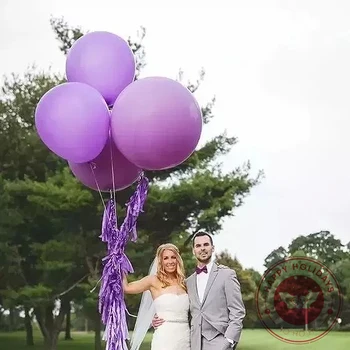 36 дюймов 90 см Macarone Фиолетовые большие гелиевые шары для вечеринки по случаю Дня рождения, свадьбы, Дня Святого Валентина, украшенные красочным латексным шаром
