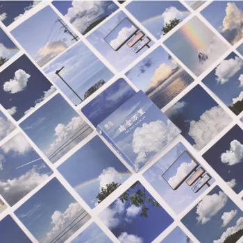 46 шт. /упак. Наклейки серии Sky Clouds, эстетические наклейки, Декоративный дневник Ablum, Бумажные наклейки в квадрат для детей, канцелярские принадлежности