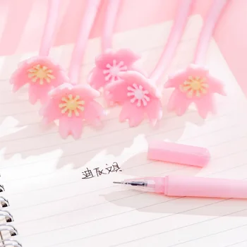 5 Шт Корейская Креативная Красивая Гелевая Ручка В Виде Цветущей Вишни, Маленькая Свежая Милая Цветочная Ручка, Ручка Для Написания Студенческих Экзаменов