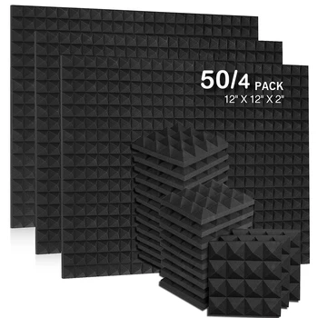 50/4 упаковки 250x250x50 мм Студийная Акустическая панель из пенопласта, Звуконепроницаемая стена, Пирамида, Обработка звукопоглощением, Губка для защиты от шума