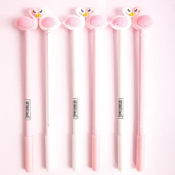 6шт 0,5 мм, Милая Розовая Гелевая ручка Princess Flamingo, ручка для письма и подписи, Канцелярские Принадлежности для детей, студентов, школьных канцелярских принадлежностей