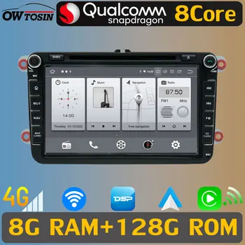 8 Core 8 + 128 Г Android 10 Qualcomm Автомобильный GPS Радио Для VW Touran Skoda Polo Altea Alhambra Caddy 2Din AHD 1080P Головное Устройство Стерео DAB