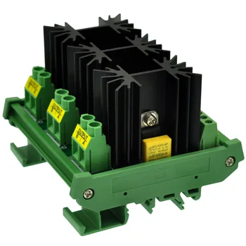 CZH-LABS монтирует на DIN-рейку 3-канальный твердотельный релейный модуль SSR мощностью 12 Ампер, на входе 4 ~ 32 В постоянного тока, на выходе 100 ~ 240 В переменного тока.