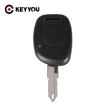 KEYYOU 40x Новый корпус дистанционного ключа автомобиля с 1 кнопкой и неразрезным лезвием для Renault Twingo Clio Kangoo Master без чипа, брелок для ключей без ключа