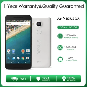 LG Nexus 5X H791 Восстановленный Разблокированный 2 ГБ ОЗУ 16/32 ГБ ПЗУ 4G LTE Шестиядерная Камера заднего вида 12,3 МП 5,2 