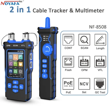 NOYAFA NF-8508 Тестер сетевого Кабеля ЖК-Цифровой Перезаряжаемый Сетевой Линейный Искатель Wire Tracker PoE Checker Измеритель Оптического Провода