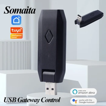 Somaita Tuya USB IR + RF Gateway Control Интеллектуальный Беспроводной Концентратор Дистанционного Управления С Наклоном на 180 ° Умный Дом Совместим с Alexa Google