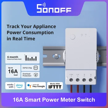 SONOFF POW Origin 16A Smart Power Meter Switch Конструкция безопасности чипа ESP32 с защитой от перегрузки через eWeLink Alexa Google Home