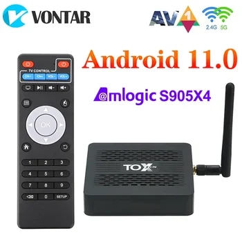 TOX3 Android Smart TV Box Android 11 TVBox Amlogic S905X4 4 ГБ 32 ГБ 2,4 Г/5 Г Двойная WiFi LAN 1000 М BT4.1 4 к телеприставка 2 Г 16 Г