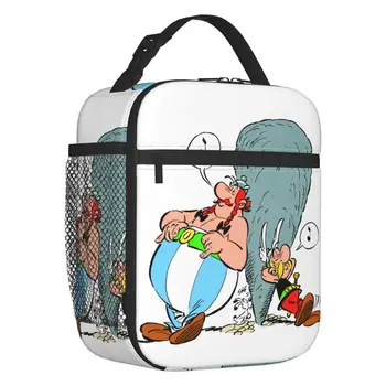Астерикс и Обеликс Изолированная сумка для ланча для школы, офиса, французского комикса, водонепроницаемый холодильник, термобокс для Бенто, для женщин и детей
