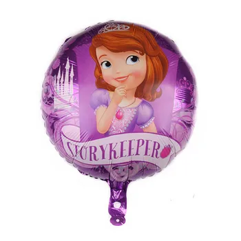 Бесплатная доставка 10шт детский мультфильм Фиолетовая принцесса София тематическая вечеринка по случаю дня рождения 18-дюймовые воздушные шары из алюминиевой фольги для вечеринки
