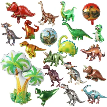Большие 4D Воздушные шары из фольги с динозаврами, Животные из джунглей, Украшения для Дня рождения маленьких мальчиков, Детские игрушки Jurassic Standind Dragon, Воздушные шары