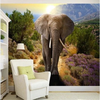 Большие обои beibehang на заказ, красивый телевизионный фон для прогулки по горе в виде слона, декоративная краска