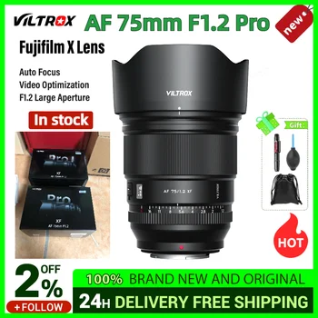В наличии объектив VILTROX 75mm F1.2 AF Fuji X с автоматической фокусировкой Портретный APS-C для Fujifilm XF Mount X-T4 T100 X-H2S fujifilm X-T30 X-Pro3