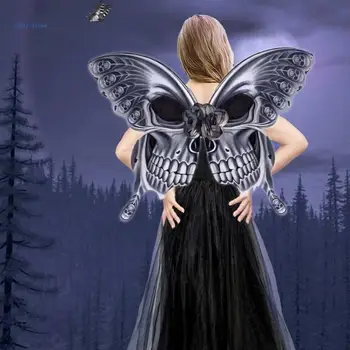 Дети-взрослые Скелет, повязка на голову с крыльями бабочки, Крылья Ангела, косплей для вечеринки на Хэллоуин, сценический реквизит, Крылья черепа