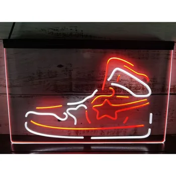 Дисплей магазина спортивной обуви для бега, Двухцветная светодиодная неоновая вывеска