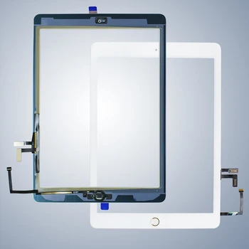 Для iPad Air1 20 шт./лот Сенсорный экран с цифровым преобразователем и клеем + home flexcable в комплекте A1474 A1475 A1476