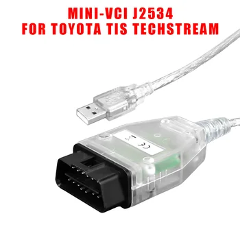 Для Toyota TIS Techstream Диагностика автомобиля OBD2 Интерфейс MINI-VCI FTDI J2534 Автоматический Сканер V15.00.028 Кабель для диагностики автомобиля