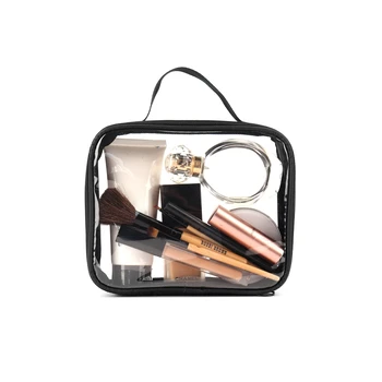 Женская косметичка из ПВХ с прозрачной застежкой-молнией, черные косметички, органайзер для путешествий, косметичка для мытья посуды, туалетные сумки для девочек