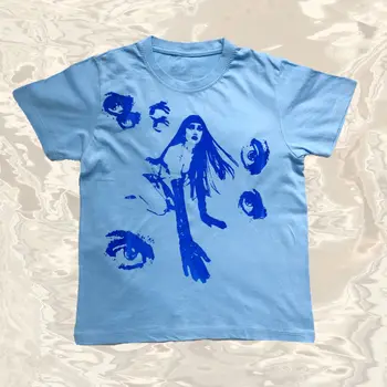 Женская одежда, Детская футболка, футболка с коротким рукавом, Винтажная футболка с графическим принтом, Аксессуар для одежды Y2k, Укороченный топ, футболка, одежда эмо 2000-х