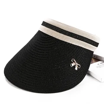 Женские солнцезащитные шляпы с широкими полями, защита от ультрафиолета, летний пляжный козырек, соломенная кепка, дорожные принадлежности