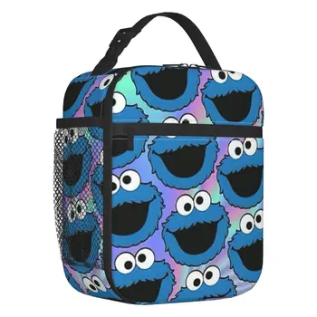 Изготовленная на заказ сумка для ланча Elmo Cookie Monster Женская Теплая сумка-холодильник с изоляцией для ланча для детской школы