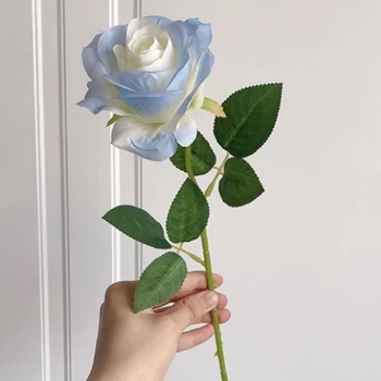 Имитация розы из битых ледяных голубых роз Украшение дома на День Святого Валентина Искусственные цветы Свадебная цветочная стена Эквадорские розы