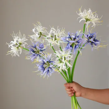 Искусственная ветка искусственного цветка Хиганбана, Шелковый цветок для свадьбы, Декор для домашней цветочной композиции, Искусственные цветы