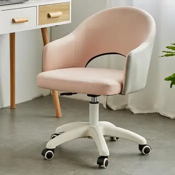 Китайское домашнее удобное вращающееся компьютерное кресло, современное простое офисное кожаное кресло, вращающийся диван-табурет для макияжа в гостиной