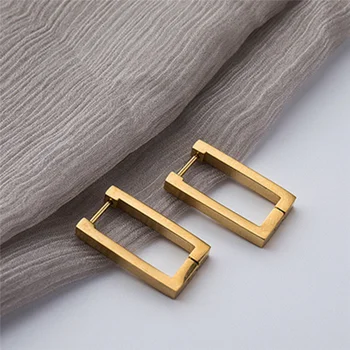 Корейские модные Панк Квадратные геометрические серьги для женщин Модные Эстетичные Металлические подвесные серьги золотого цвета Роскошные ювелирные подарки