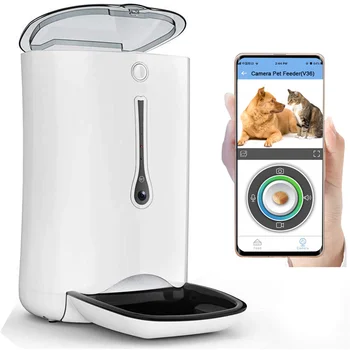 Кормушка для домашних животных с микрочипом Weego Качественная кормушка для домашних животных HD-камера для записи голоса и видео Приложение с поддержкой Wi-Fi Smart Feeder