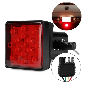 Красный 15 светодиодов, 2-дюймовый фонарь для прицепа, крышка приемника для буксировки, стоп-сигнал со штырем 12V