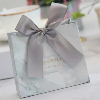 Креативные Европейские Серые Мраморные Линии Candy Bag Box для Украшения Праздничного Стола/Вечерние Принадлежности Для мероприятий/Подарочные Коробки Для Свадебных Подарков