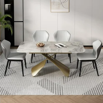 Легкий роскошный Подъемный стол-трансформер для гостиной, Складной обеденный стол с 4 стульями, Набор кухонной мебели