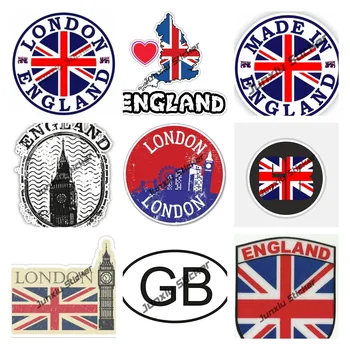Лондон, Англия, Наклейка на бампер, Высококачественная Наклейка, Великобритания, GBR, Великобритания, Союз Великобритании, Светоотражающая Наклейка с Развевающимся Флагом