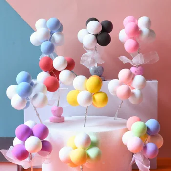 Макарон Красочные воздушные шары Декор торта 3 Баллона / букет Начинки для торта Подарки для детей и девочек С 1-м Днем рождения Декор для детского душа