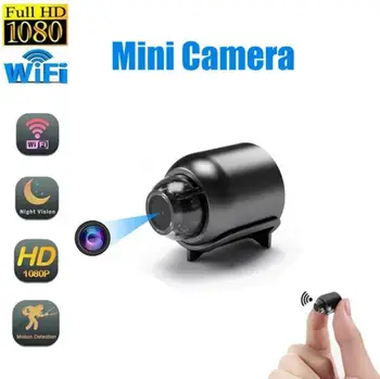 Мини-камера Беспроводная wifi 1080P Видеонаблюдение Домашняя безопасность Видеокамера ночного видения с обнаружением движения Радионяня IP-камера широкоугольная
