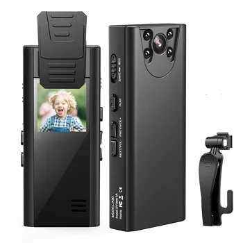 Мини-камера для тела Видеомагнитофон 1080P Носимая Портативная камера безопасности с улучшенным поворотным зажимом Маленькая камера для тела Ночного видения