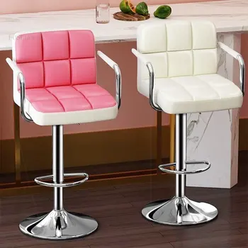 Модные кассовые аппараты на стойке регистрации, парикмахерские кресла, простое офисное подъемное кресло для парикмахерской, кухонное домашнее кресло со спинкой на колесиках
