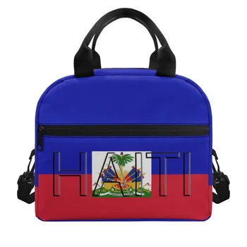 Модный дизайн FORUDESIGNS с контрастным цветом, дизайн флага Гаити, термос-ланч-бокс для еды, практичный легкий ланч-бокс для школьников