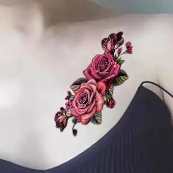 Наклейки с татуировками на теле Очаровательная водонепроницаемая Удобная наклейка с цветочной временной татуировкой для девочек