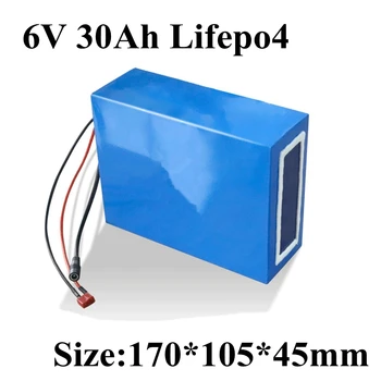 Настройте аккумулятор Lifepo4 6V 30Ah с защитой BMS, литиевые игрушки, автомобильные детские электроинструменты + зарядное устройство 2A