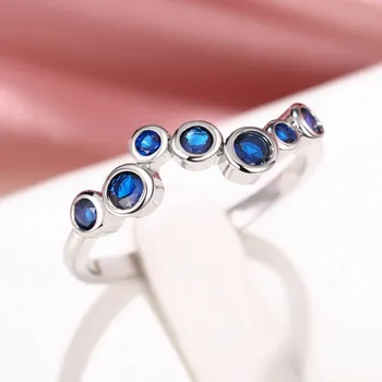 Новое необычное кольцо с синим кубическим цирконием неправильной формы для женского темперамента, женские аксессуары для пальцев, элегантная бижутерия для повседневной носки