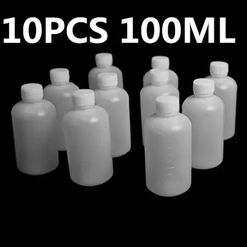 Новые 10шт 100 мл Полупрозрачные пластиковые пустые бутылки Из-под сока, бутылочки-пипетки для глазной жидкости со шкалой, образцы лекарств